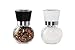 Salt and Pepper Grinders/Salt & Pepper Mill Set - Features Glass Round Body & Ceramic Rotor - 2 Piece Set - 180ml