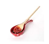 Dexam Polka Dot Large Spoon Rest, Claret Red