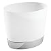 InterDesign Aria Oval Wastebasket Trash Can, Clear/Chrome