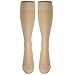 NuVein Medical Compression Stockings, 20-30 mmHg Support for Women & Men, Knee Length, Closed Toe, Beige, Medium