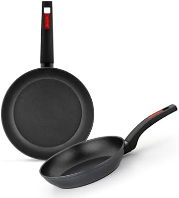 Pôr do sol | Conjunto de 2 panelas de 22-26 cm, alumínio forjado, antiaderente, com alça de baquelite, adequado para todos os tipos de cozinhas, incluindo indução