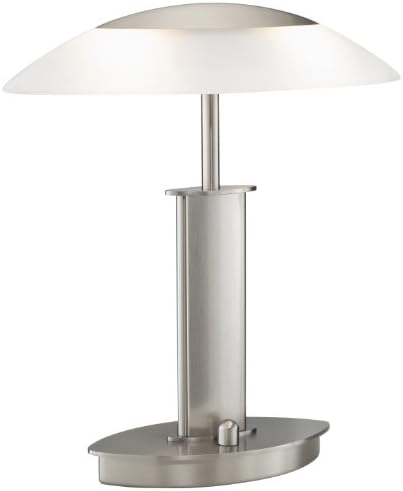 Holtkoetter 6244 SN SW Halogen Table Lamp, Satin Nickel with Satin White Glass