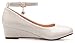 Olivia K Girl's Low Wedge Heel Pumps Ankle Strap With Charm Patent Shoes (Toddler/Little Girl)