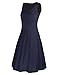 KILIG Women's Casual V Neck Solid Sundresses Aline Sleeveless Summer Midi Dress with Pocket (B3-Navy, X-Large)