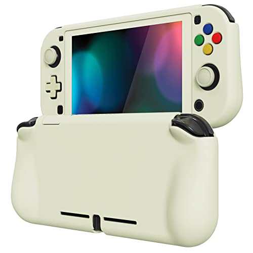 PlayVital ZealProtect Protective Case for Nintendo Switch Lite | Hard Shell Grip Cover | Screen Protector | Thumb & Button Caps | Antique Yellow