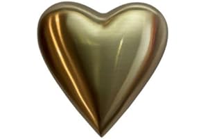 Today’s A Gift Golden Brass Heart Cremation Urn for Human Ashes, Keepsake Miniature, Handcrafted Brass Urn with Stand, Elegan