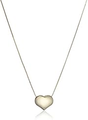 14k Yellow Gold Italian Box Heart Chain Necklace, 16"