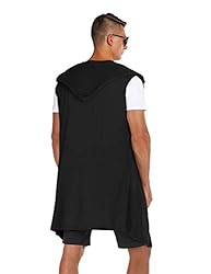 RAGEMALL Mens Sleeveless Long Cardigan Open Front