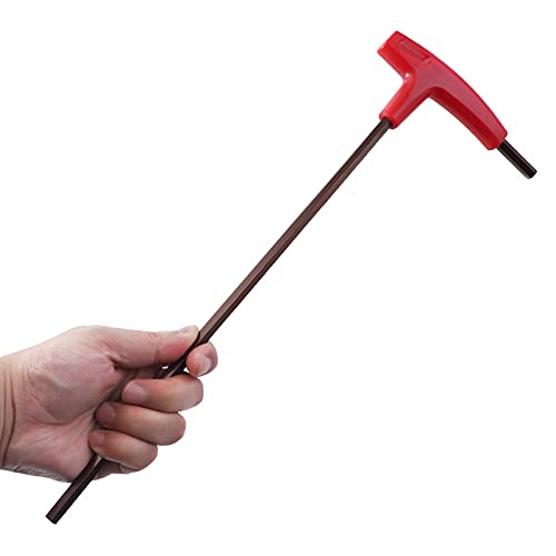 Xuan Wei Akin 3/4/5/6/8mm Flat Head Hex Key Allen Wrench S2 Alloy Steel Extra-Long T-Handle Hexagonal Wrench Allen Hardened Hex Key Wrench Spanner with Handle Brown # 4mm