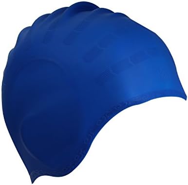 Kinsports Swimming Cap Silicone Organic-Anti-Allergy -Aigh Elasticity -Durable,Does Not Pull Hair, Suitable for Long Short Hair Lady, Men And Children(Blue)