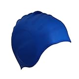Swimming Cap Silicone Organic-Anti-Allergy -Aigh Elasticity -Durable,Does Not Pull Hair, Suitable for Long Short Hair Lady, Men And Children(Blue)