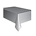 Silver Solid Rectangular Plastic Table Cover (54
