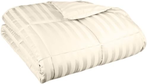 Oversized All-Season Luxurious Wide Stripes Down Alternative Comforter, King, Cream