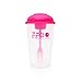 1 Portable Container Leak-Proof Vivid Color Salad Mix Shaker Bottle 32oz w/Dressing Cup & Fork for Lunch to Go/Compact & Travel Friendly