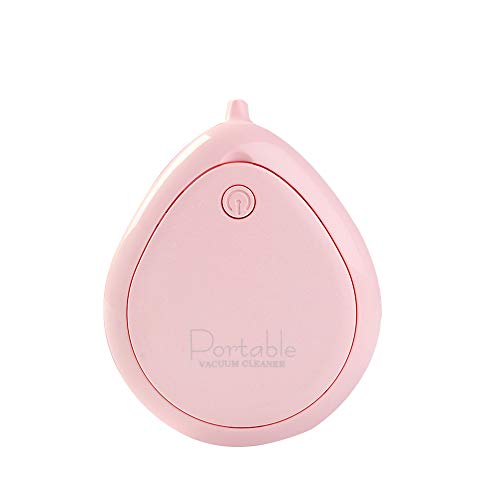 Honelife Portable Mini Vacuum Cleaner Hand-Held Cordless Double Suction Mode Dust Sweeper for Laptops Keyboards Furniture and Car Seats (Pink)