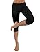 ODODOS Power Flex Yoga Capris Pants Tummy Control Workout Running 4 Way Stretch Yoga Capris Leggingss with Hidden Pocket,Black,Small
