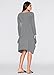 WearLove Women Asymmetrical Loose Long Sleeve Pockets Tunic Shirt Dress Grey 2XL