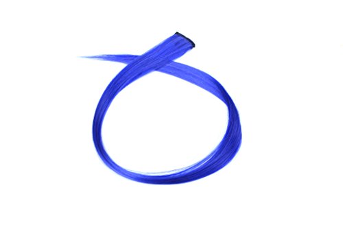 Feshfen 10 Pcs Blue Hair Extensions Straight Coloured Hair
