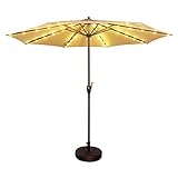 Patio Umbrella String Lights，Outdoor 8 Mode with Remote Control Umbrella Lights Battery Operated Waterproof Outdoor Lighting for 9ft-10 ft Patio Umbrellas (Warm White)
