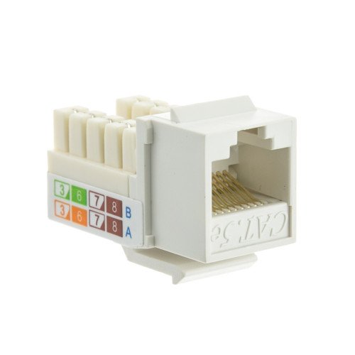 CableWholesale Cat5E RJ45 Keystone Jack, 110 Style - White Color (310-120WH)