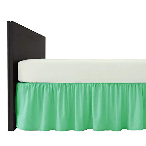 mFabrics Poly-Cotton Plain Dyed Bed Base Valance Sheet - Easy Care, Machine Washable - Available in 20 Colours - 40cm Frilled (Duck Egg, Single)