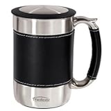 Trudeau Board Room Desk Mug, Black Leatherette