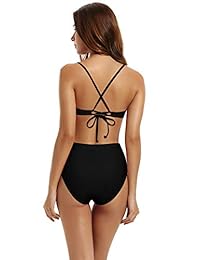 zeraca Monokini Traje de baño de una pieza con espalda cruzada y tirantes para dama