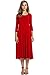 Hotouch Women's O Neck Long Dresses Loose Casual Midi Dresses (Red XL)