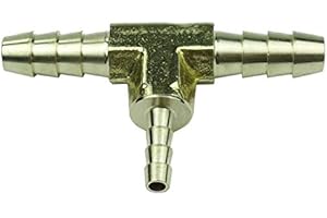 HongBoW Hardware Brass Hose Barbed Reducing Tee Fitting T Barb Reducer (1/4" X 1/4" X 1/8", 3)