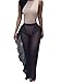 Doqcey Women's See Through Sheer Mesh Ruffle Swimsuit Beach Cover up Pant (Tag L, Black)