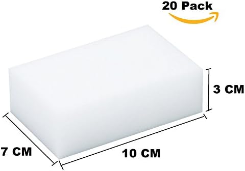 MAGIC CLEANING ERASER SPONGE - EXTRA THICK - 7x3x10 cm - MELAMINE FOAM UNIVERSAL CLEANER FOR DRYWALL, MARBLE, LEATHER, WOOD, METAL. JUST ADD WATER TO CLEAN ANY SURFACE-THE QUALITY SUPPLIERS (20 Pack)