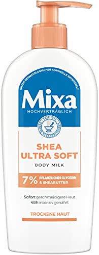 Mixa Latte corpo ultra morbido al karité, nutrimento intensivo, con burro di karitè e glicerina vegetale, per pelli secche e ruvide, 250 ml