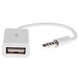 SODIAL(R) 3.5mm Male AUX Audio Plug Jack To USB 2.0 Female Converter Cable Cord Car MP3
