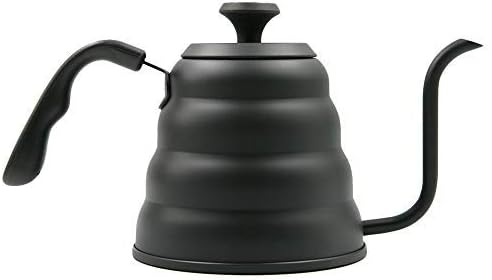 Pour Over Coffee Kettle - Black Gooseneck Pour Over Coffee Dripper and Tea Pot With Thermometer, Stovetop Travel Kettle For Coffee Pour Over - 40 Ounce