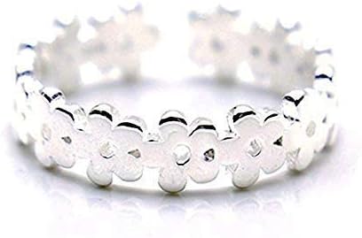 iszie jewellery sterling silver Midi Ring,Thumb Ring Hollow Flower Silver Rings Fashion Adjustable Women Ring