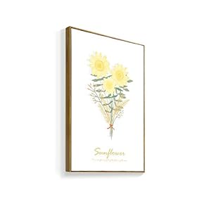 Framed Canvas Wall Art for Living Room, Bedroom Beautiful Bunch Flowers Canvas Prints for Home Decoration Ready to Hanging - 16x24 inches