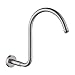 KES BRASS S Shaped Shower Arm with Flange 13.8-Inch Reach Bathroom Showering System Replacement Part Updated Threads 1/2 NPT, Brushed Nickel, PSAUS12-2