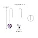EVER FAITH 925 Sterling Silver Birthday Gift CZ Cute Love Heart Ear Threader Dangle Earrings Vitrial Light Purple