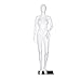 Giantex Female Mannequin Stand Dress Form Full Body Durable Plastic Display Head Turns Dress (White, Style 4)