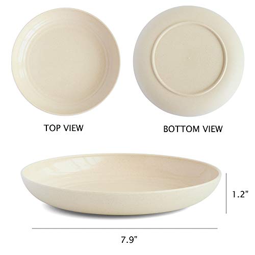 JUCOXO Wheat Straw Plates Plastic Plates Reusable 8 Inch Microwave