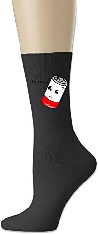 GREe Battery Low Unisex Cotton Socks Funny Crew Dress Socks Black