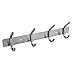 KES SUS 304 Stainless Steel Towel/Coat Hook Rack Rail Shelf with 4 Hooks Robe Hanger Bathroom Storage Organizer Wall Mount Brushed Finish, AH203H4-2