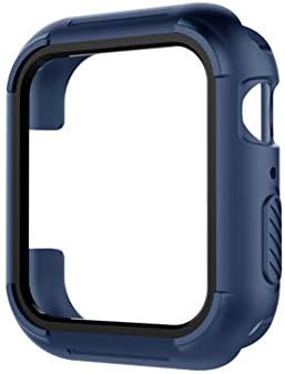 Compatible with Apple Watch Series 4 Case 40mm 44mm,Shock-Proof and Shatter-Resistant Case, Sport/Edition/Nike+ (Blue+Black, 44mm)