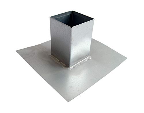 Pitch Pocket Roof Flashing in Heavy Duty Galvanized Steel - Roof Penetration Flashing - Waterproofing System for Vent Pipe Roof Terminations (4")