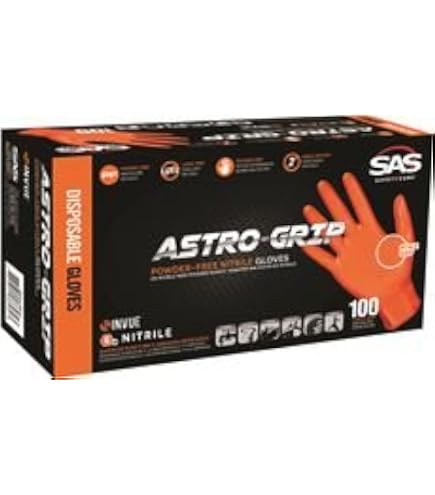 SAS Safety 66574 Astro-Grip Powder‐Free 7 Mil Nitrile Gloves, X