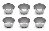 CLSstar Set 6 Non-stick Personal Drums Popovers/Chocolate Melting Pot/Pudding Cup/Raspberry Milk Cow/Darioles Ramekins Brunswick Mold / 3