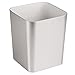mDesign Square Shatter-Resistant Plastic Small Trash Can Wastebasket, Garbage Container Bin for Bathrooms, Powder Rooms, Kitchens, Home Offices - Brushed Finish