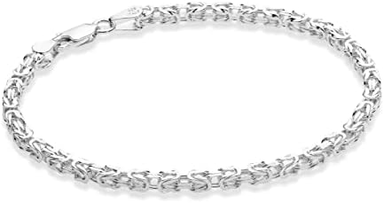 Amazon.com: Savlano 925 Sterling Silver 9mm Italian Flat Byzantine