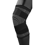 Portzon Knee Sleeve, Compression Fit Support -for Joint Pain and Arthritis Relief, Improved Circulation Compression, Black(Si