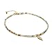 Natural Amazonite Bead Choker Necklace with Gold Leaf Pendant Healing Stone Crystal Choker for Women